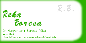reka borcsa business card